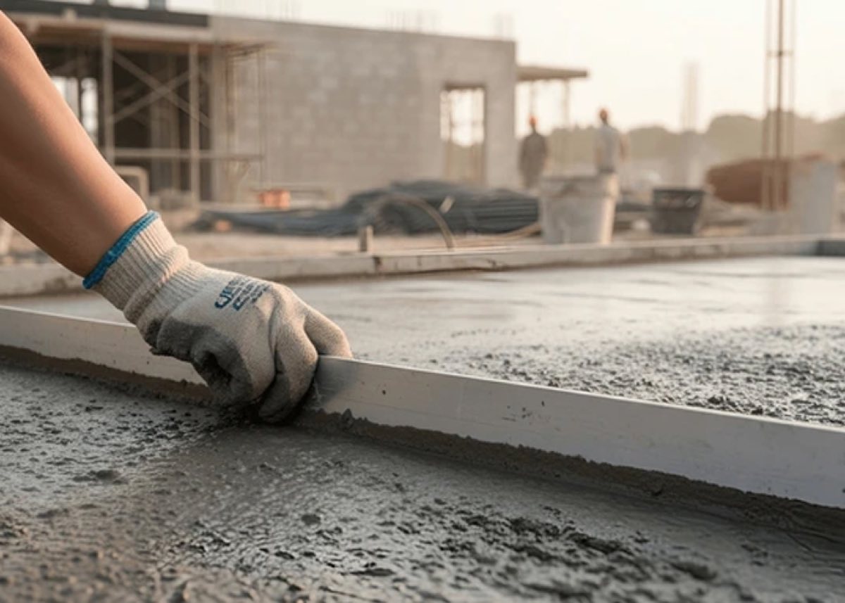 Concrete slab finishing